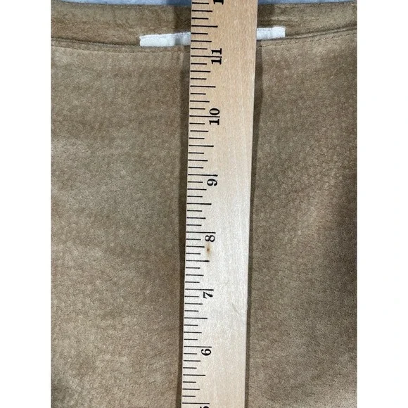 Margaret Godfrey Suede Leather Pants Womens Size 4 Tan Beige Vintage Straight - Picture 7 of 10